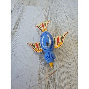 Vintage Scandinavian bird ornament wooden Xmas tree